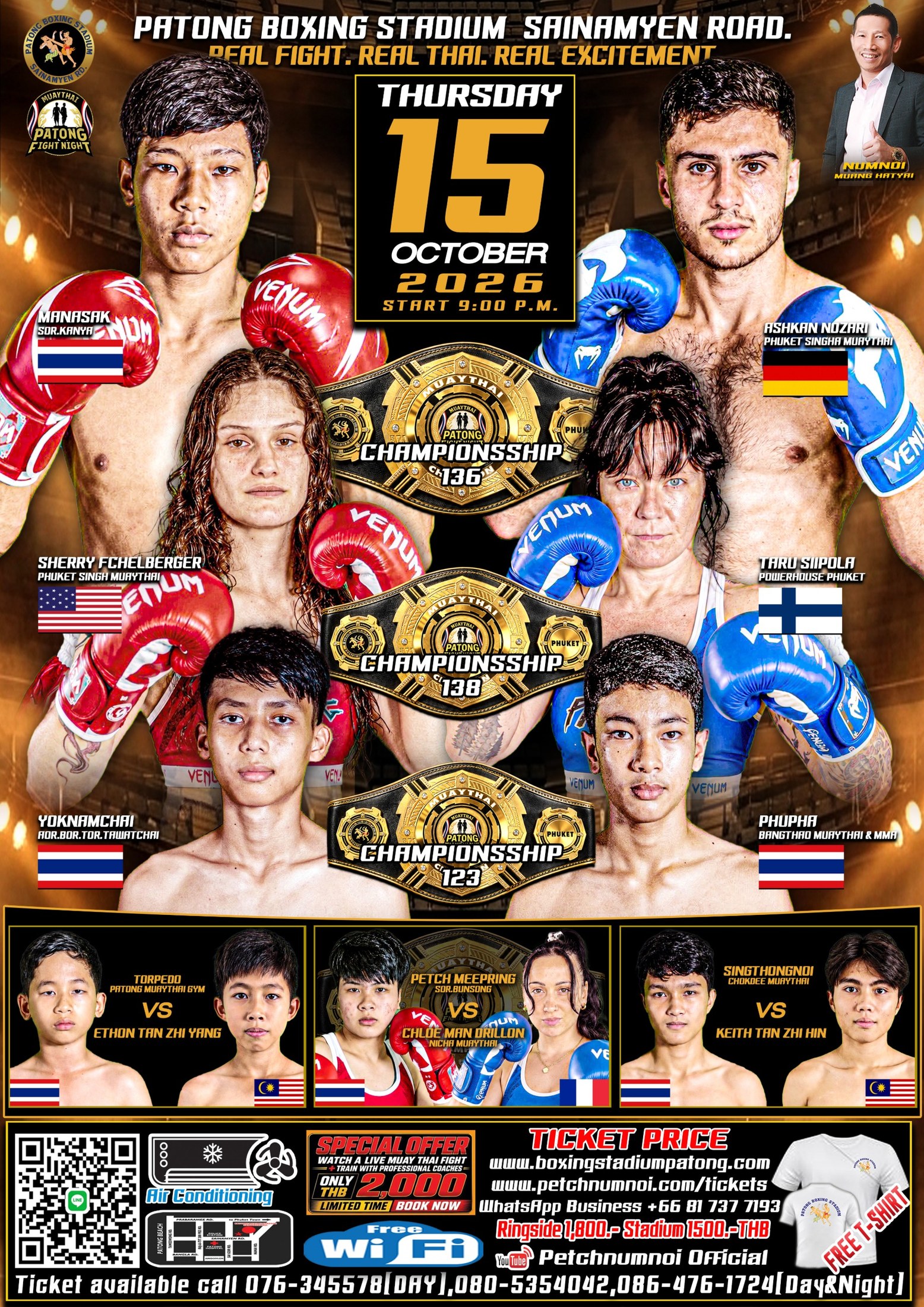 Patong Fight Combat — Patong Boxing Stadium fight poster for 15 October 2026